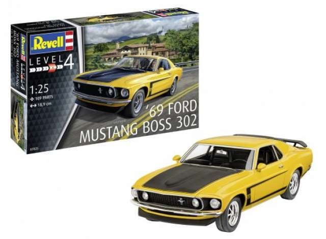 Revell 07025 – 1969 Ford Boss 302 Mustang, Bausatz Level 4 1:25