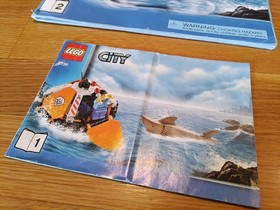 Lego City 7738 Coast Huard Helicopter And Life Raft. 💯 Complete 