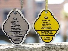 2  x HENLEY ROYAL REGATTA STEWARDS' ENCLOSURE VISITORS/GUEST BADGES JULY 1988