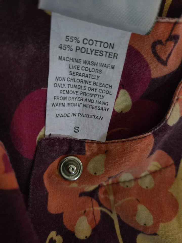 Chaqueta Exfoliante UA Talla S-Árboles de Otoño Vino/Naranja Pecho a Presión 22"/L 27.5" Foto 4 de 4