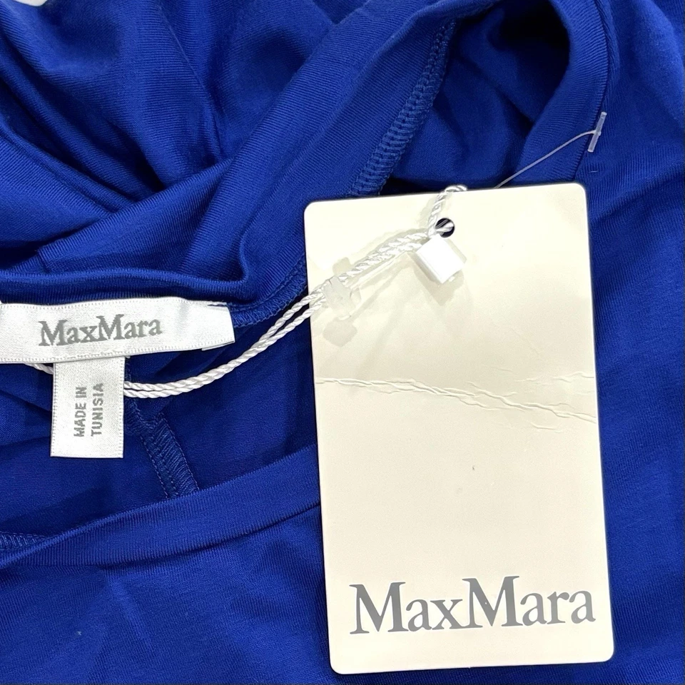 Nuevo con etiquetas Camiseta Max Mara Talla S Circe Azul Jersey Ret$325 Italia Clásica Mínima Foto 2 de 4