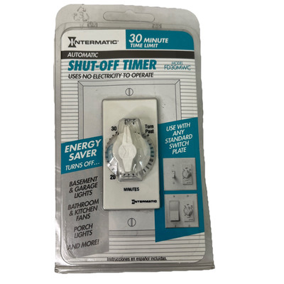 Intermatic FD30MWC Automatic Shut Off 30 Minute Timer White - Sealed
