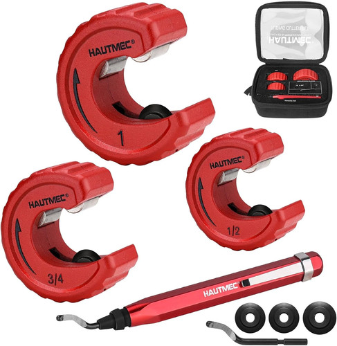 Copper Tubing Cutter Set, 3 PCS Copper Pipe Cutter Tool 1/2" 3/4" 1" Spare Case