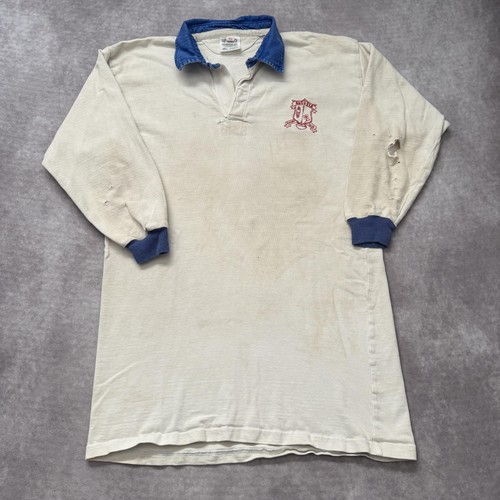 Vintage Augusta Rugby Club Jersey Mens 42 White Rugby Skull USA