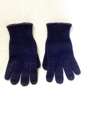 Vintage Mens or Unisex Navy knit gloves LARGE