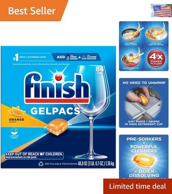 Concentrated Gelpacs Dishwasher Detergent - 90 Loads of Refreshing Orange Clean