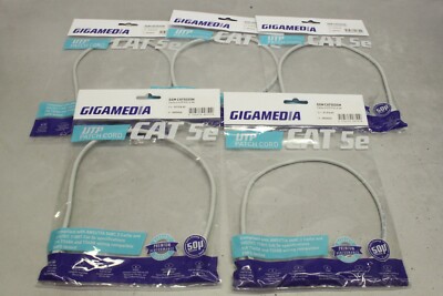 5x GIGAMEDIA GGM CAT5E05M 0,5m CAT5e Cable Kabel UTP PATCH CORD 5151663 OVP