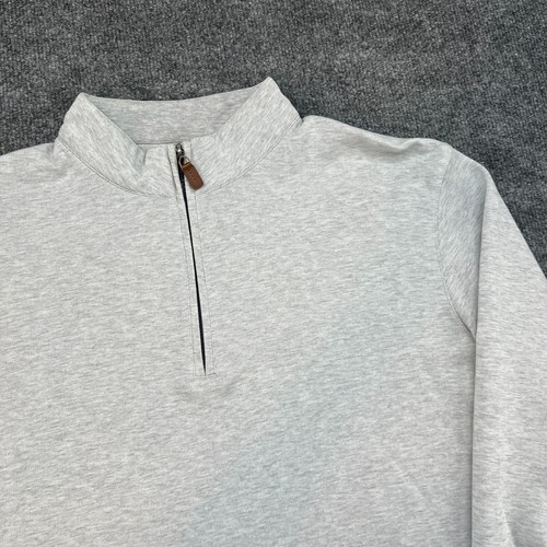 Mizzen + Main 1/4 Zip Sweater Mens XL Fairway Pullover Gray Heather - Picture 2 of 9