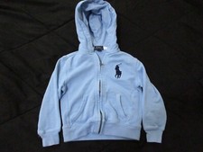 Ralph Lauren Hoodie Kids 4 Blue Full Zip Polo Casual Boys Big Pony