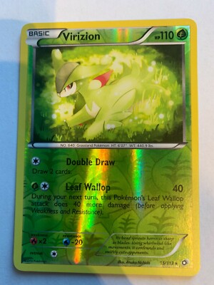 Pokemon Legendary Treasures Virizion 15/113 Reverse Holo NM