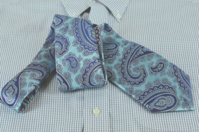 Lord R Colton Masterworks Tie - Florina Aqua Blue Red Paisley Silk