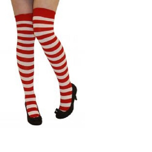 Ladies Over The Knee Stripe Socks Thigh High In Various Colours For Fancy Dress - Picture 6 of 10