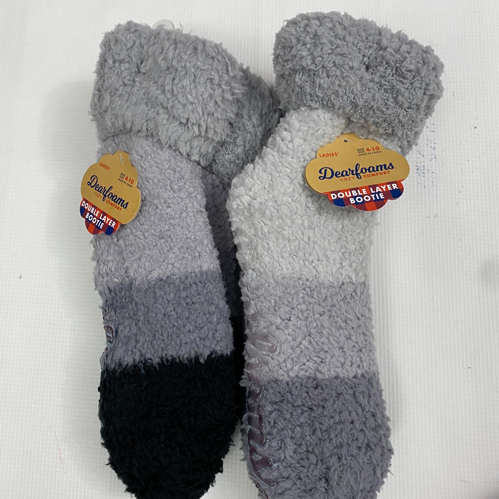 SAOLA Dearfoams stivali doppio strato calze pantofole sfocate 4 10 suola antiscivolo da donna 2 paia