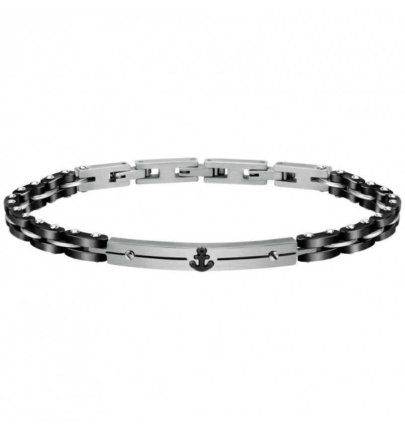 Bracciale Sector Ceramic SAFR13 Bracelet Ceramica Nera Ancora 22 Cm Uomo