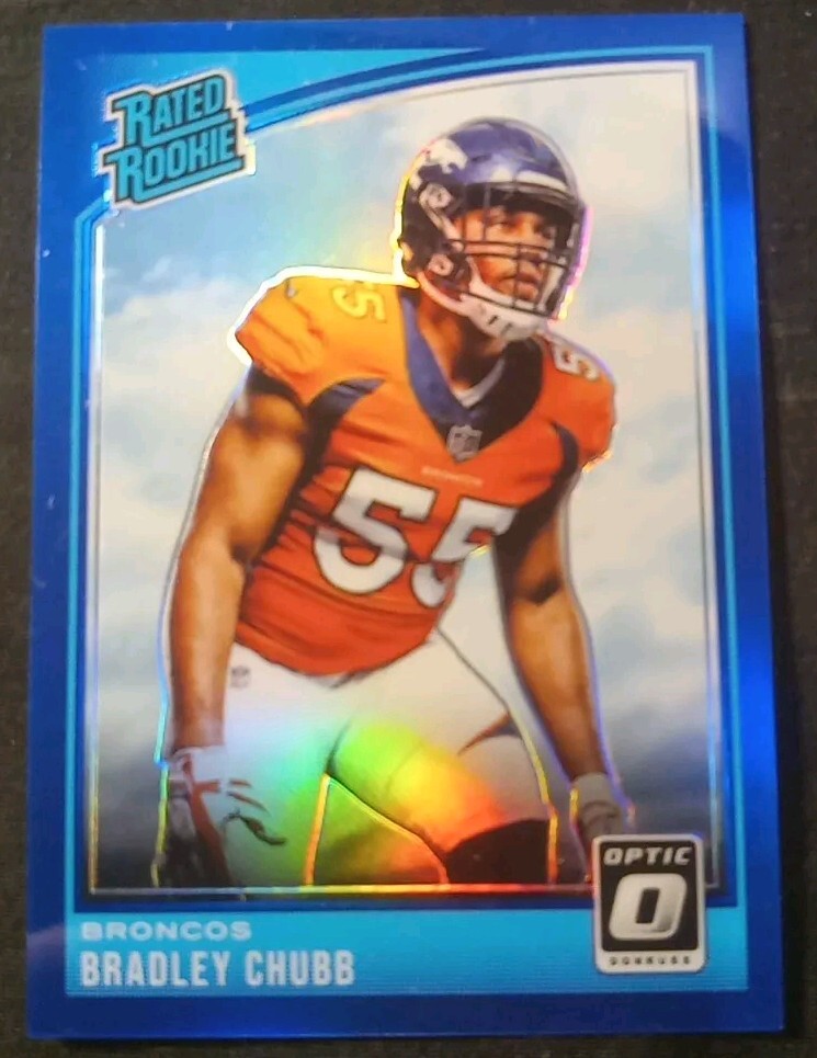 2018 BRADLEY CHUBB DONRUSS OPTIC #169 RATED ROOKIE BLUE PRIZM #110/149 BRONCOS