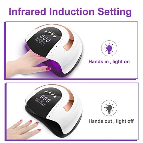 268W UV LED Nail Lamp, Nail Dryer for Gel Polish, 4 Timers UV Nail Lamp