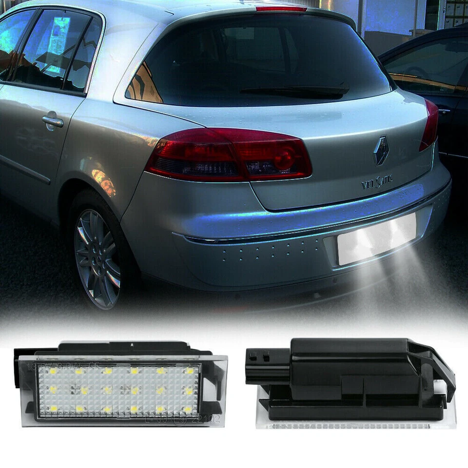 2X Xenon White LED License Plate Light For Renault Espace MK4 Twingo Clio Megane Foto 2 de 4