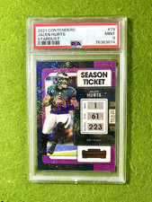Jalen Hurts WHITE SPARKLE PRIZM STARDUST  SSP  CARD 2021 Panini Contenders PSA 9
