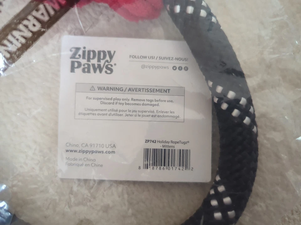 ZippyPaws Ropetugz Christmas Dog Toy - Squeaky for Small & Medium Puppy Dogs New - Image 4 of 4