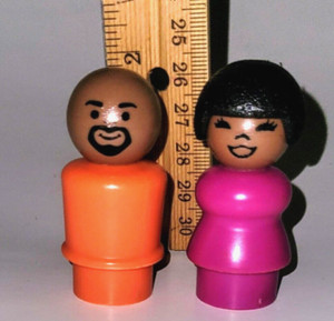 VTG Fisher Price Little People Sesame Street Susan & Gorden Figures GREAT Cond