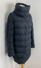 Herno Padded Quilted Puffer Jacket 38 8 Vgc Mid Length Down Fill Navy Waterproof