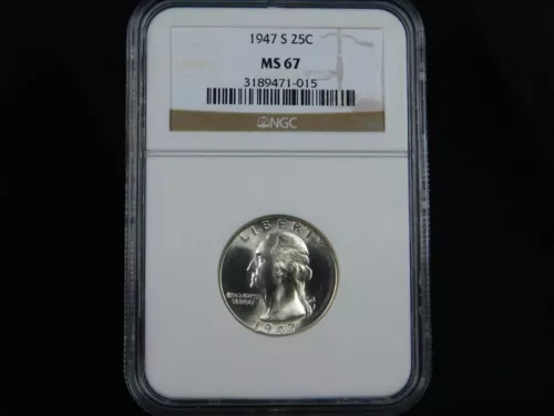 1947 - S Washington Quarter  NGC MS67  (16-852)