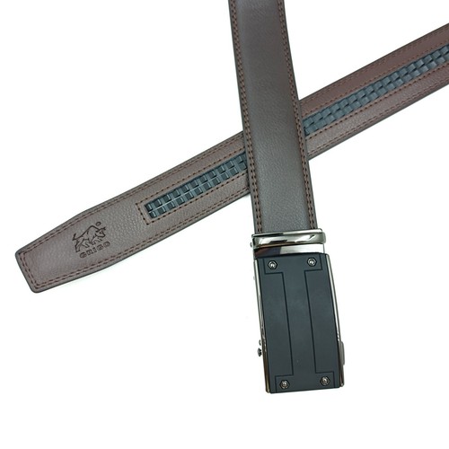 New Genuine Leather Mens Ratchet Belt Belts For Men Adjustable Automatic Buckle - Picture 20 of 50