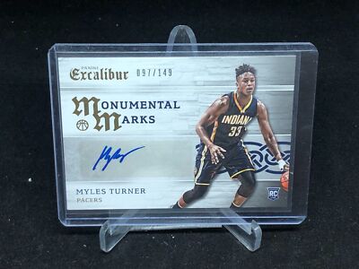 MYLES TURNER 2015-16 PANINI EXCALIBUR MONUMENTAL MARKS AUTO RC #D 97/149
