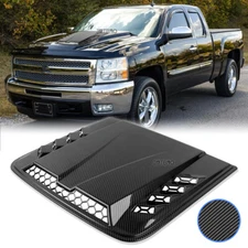Car Air Flow Intake Hood Scoop Vent Cover Carbon For Chevrolet Silverado 1500