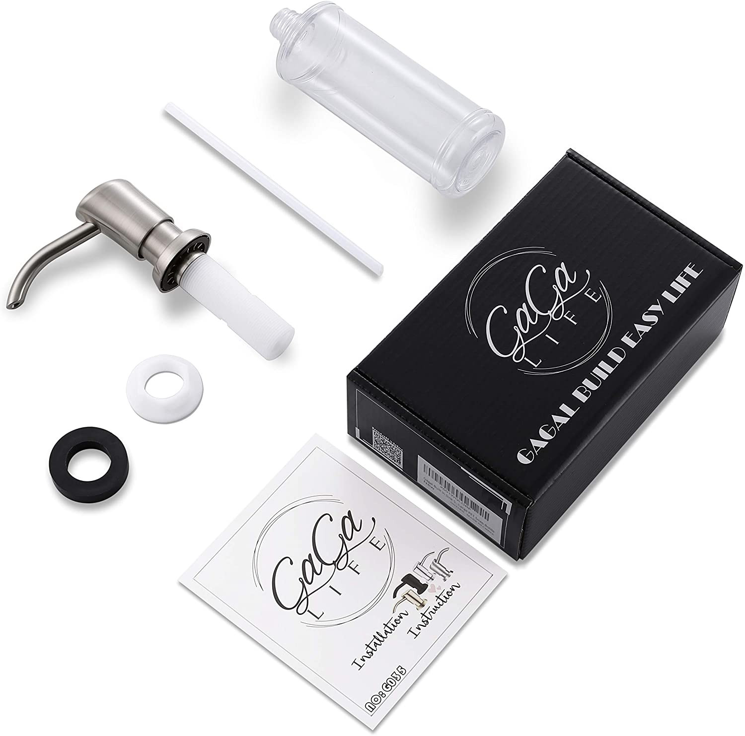 GAGALIFE Built in Sink Soap Dispenser or Lotion Dispenser for Kitchen Sink, Brus