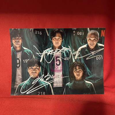 Squid Game Lee Jung Jae, Park Hae Soo & Jung Ho Yeon 7-Inch Autograph