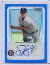 2011 Bowman Chrome Sammy Solis Autograph Rookie Card 129/150 Auto