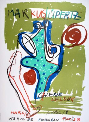 MARKUS LÜPERTZ - Originallithographie  Galerie LELONG Paris 1989 - MOURLOT Paris