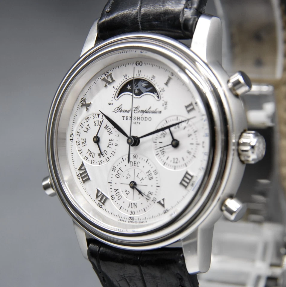 Reloj para hombre [casi como nuevo] TENSHODO Grand Comprication fase lunar GCC02LE 39 mm QZ Foto 4 de 4