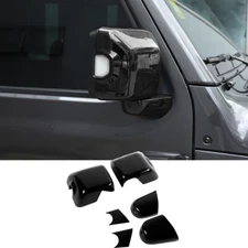 Side Rear view Mirror & Base Cover Trim For Jeep Wrangler JL JT 2018+ Black