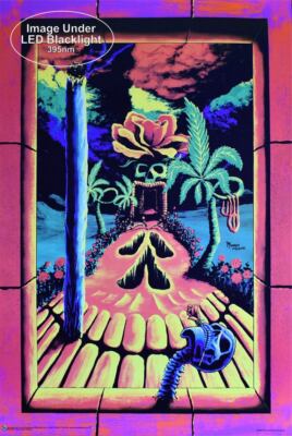 Skull Garden Illusions Non-Flocked Blacklight Poster 24