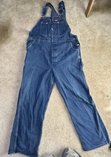 Dickies Overalls Mens 40 X 30 Blue Denim Carpenter Bib