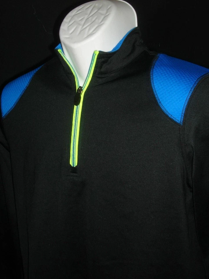 SUÉTER/JAQUETA PULÔVER MENINOS 1/2 zíper ASICS PRETO MISTURA POLI/ELASTANO TAMANHO. GG (18) - Imagem 2 de 4