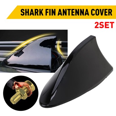 2SET Shark Fin Antenna Cover Antenna Radio FM/AM Signal Booster Aerial Replace
