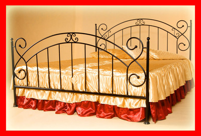 Super handgeschmiedetes Doppel Metallbett Amanda 140 x 200 inkl. Lattenrost 