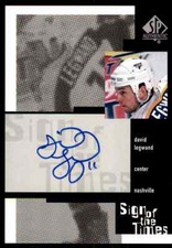 1999-00 SP AUTHENTIC SIGN OF THE TIMES DAVID LEGWAND AUTO NASHVILLE PREDATORS