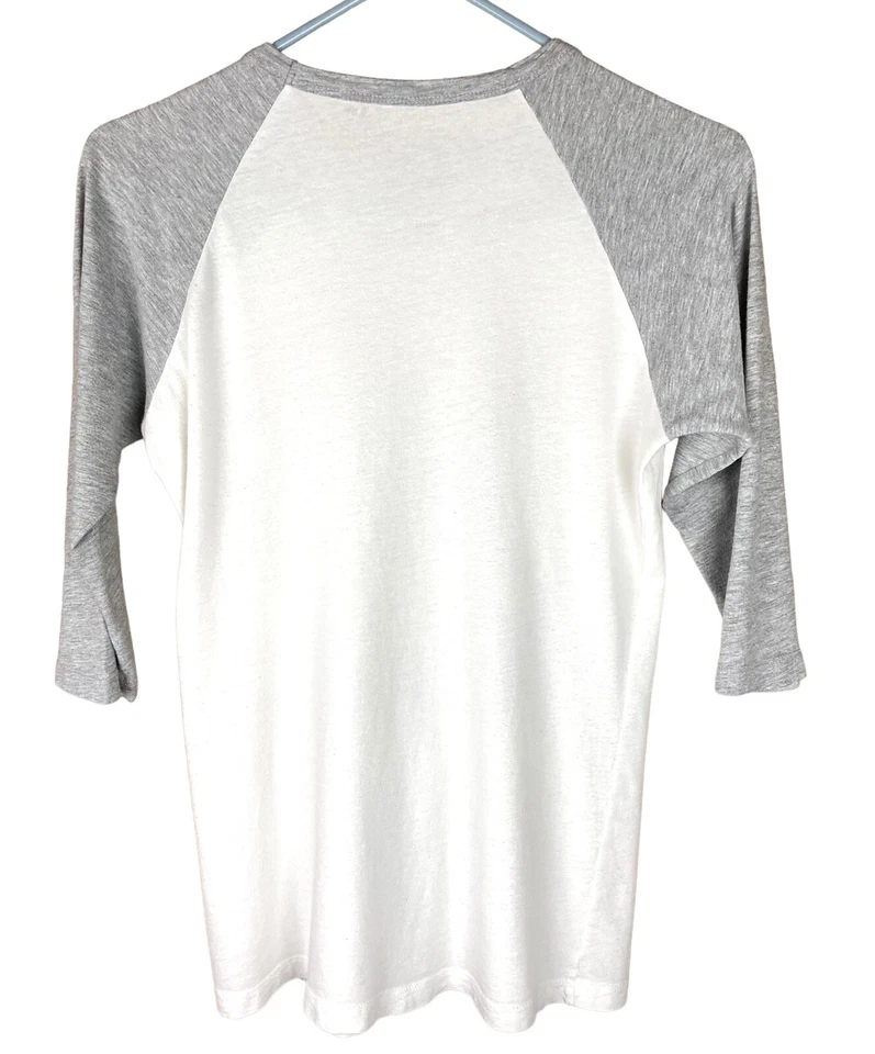 Винтажная бейсбольная футболка Yale University женская S/P серая белая РЕДКАЯ ЧИТАЙТЕ - Изображение 4 из 4