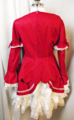 NEW TAGS Body Line Womens Princess Victorian Dress Red White Ruffles Peplum - Picture 9 of 15