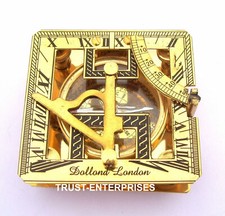 Nautical Vintage Collectible Brass Sundial Compass 3'' Decor Maritime Gift 