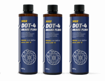 MANNOL 3 x 500ml (490g) BRAKE FLUID DOT-4 BREMSFLÜSSIGKEIT DOT 4