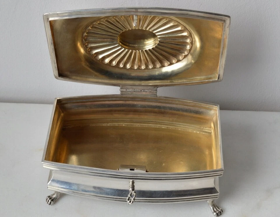 Silver Sugar Bowl Karol Filip Malcz Old Hand Made Polish Lion Rare Silver Gift I Foto 3 de 4