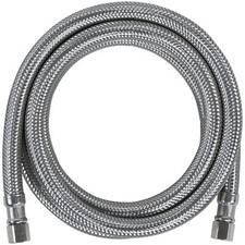 Ice Maker Water Line 5ft Braided Stainless Steel Durable Silver Hose