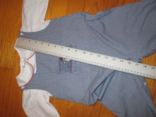 Royal Child Smocked Snowman Longall/romper/Jon Jon & White Shirt 18 Months - Picture 6 of 7