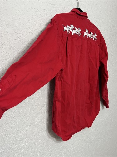 Disney Store 101 Dalmations Vintage Long Sleeve Button Shirt Embroidered Sz M - Picture 10 of 12