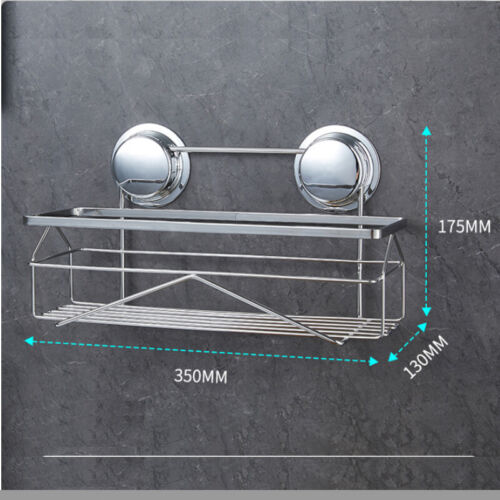 Premium Silver Stainless Steel Suction Cup Caddy Basket for Kitchen & Bathroom - Picture 3 of 11